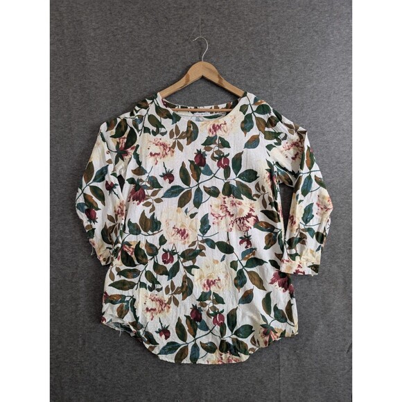 Cellabie Long Sleeve Floral Print Shirt Roll Tab Detai Womans Size 2XL Flaw - Picture 1 of 16